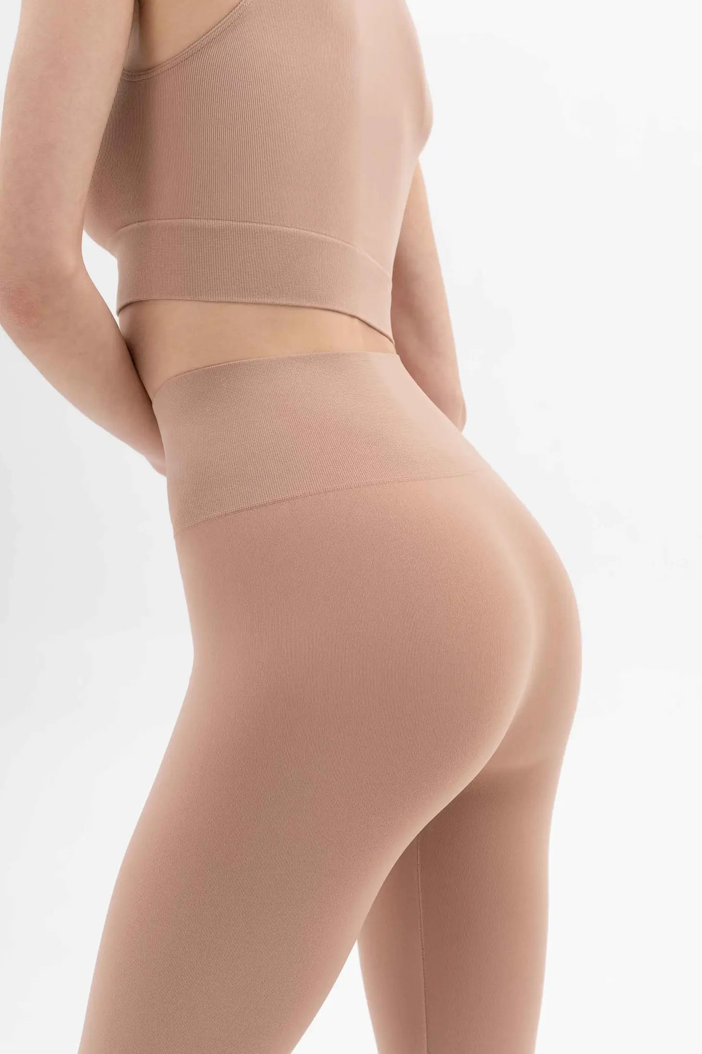 Modische Mikrofaser-Leggings Creme