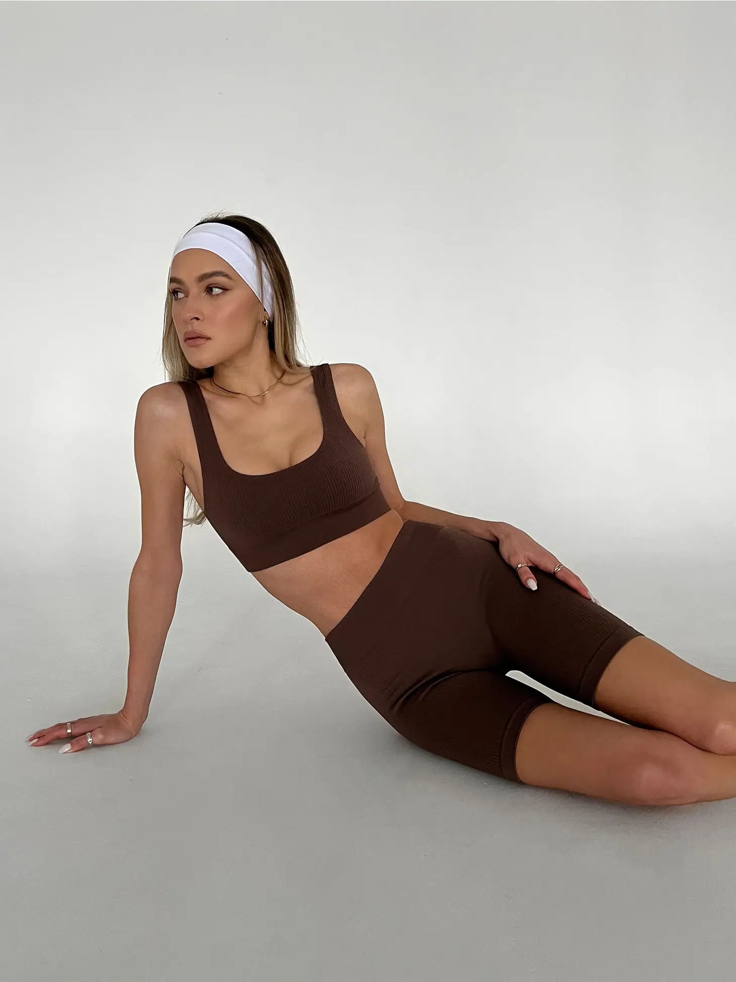 Stretch Fitness Radler-Shorts Braun